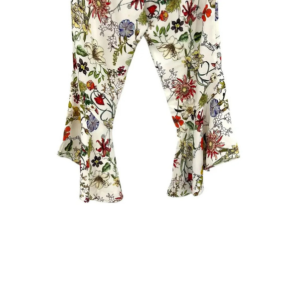 Parker Zizi Pant in Sangria Floral Botanical Flared Bell Bottom Cream Size 8‎ - Picture 10 of 13